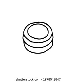 Single items on the theme of barbershop. Vector illustration of elements for the design of barbershops, posters, signage, postcards, stickers and salons. Doodle isolated on white background