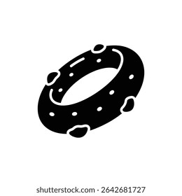 Single jalapeno pickle ring isolated on white background close up fresh