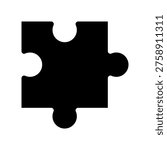 Single Jigsaw Puzzle Piece Silhouette Icon