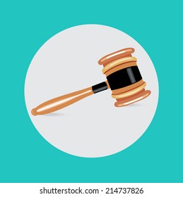single judge gavel flat design vector