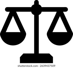 A single justice scales icon, suitable for use in legal or justice-related designs.