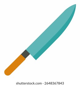 Single kitchen knife icon on white background 