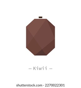 Ilustración de diseño plano geométrico abstracto de un solo kiwi. Elementos simples de interfaz creativa de fruta saludable para el logotipo de icono de aplicación ui ux banner web aislado en fondo blanco, sin gradientes