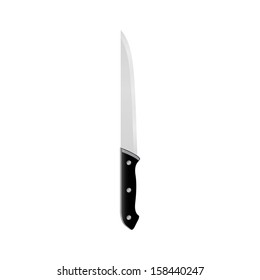 single knife on a white background. kitchen equipment