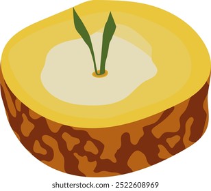 Kue Lumpur único com Pandan Folha Ilustração isolada no fundo branco	