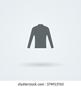 Single, laconic icon with the image of T-shirts, sport shirts. Logo. Clothing.