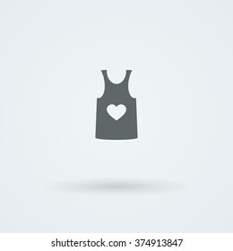 Single, laconic icon with the image of T-shirts, sport shirts. Logo. Clothing.