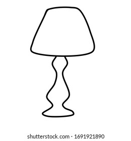 Single lamp  isolated on a white background. Vector drawing in Doodle Style.
