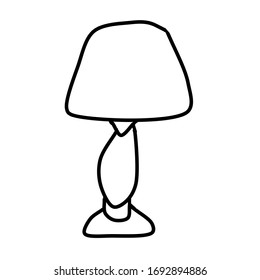 Single lamp  isolated on a white background. Vector drawing in Doodle Style.