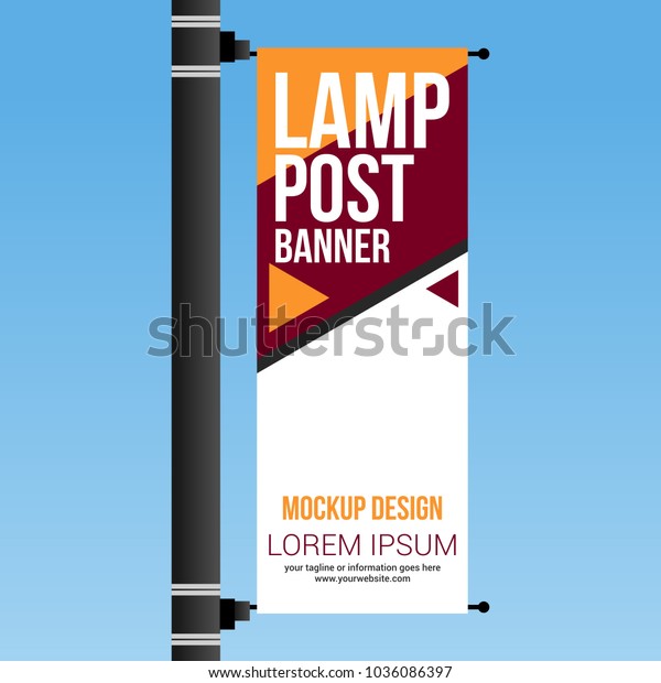 Download Single Lamp Post Banner Abstract Mockup Stock Vector Royalty Free 1036086397 PSD Mockup Templates