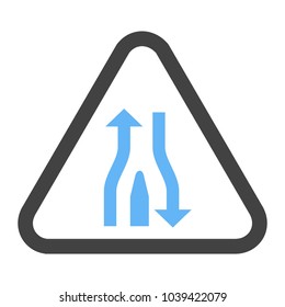Single lane ahead