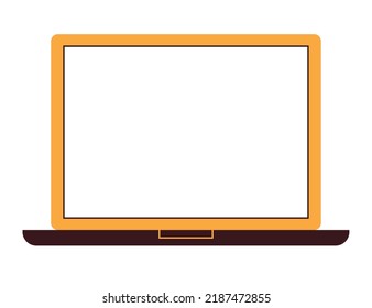 Single laptop mockup blank notebook computer pc simple style isolated on white background concept. Vector design graphic element illustration