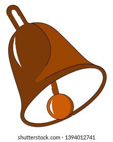 A single large bell with a loud noise in a worship place vector color drawing or illustration