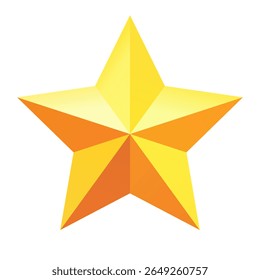 Um único grande ícone de estrela dourada. Design brilhante mínimo para ênfase, seleção favorita, sistema de recompensa ou símbolo de alta qualidade.