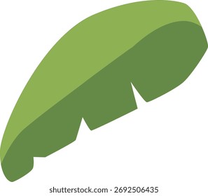 Single large green leaf with smooth edge, clean flat style suitable for nature icons, educational materials, and eco designs.
