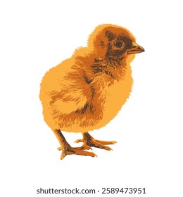 Single Layer chick vector illustration image in white background. 