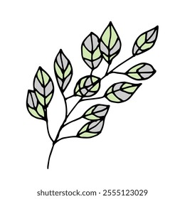 A single leaf. Digital illustration. Design of covers, postcards, invitations, things