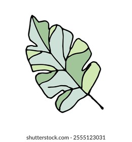 A single leaf. Digital illustration. Design of covers, postcards, invitations, things