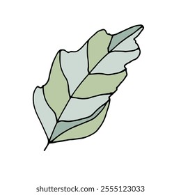 A single leaf. Digital illustration. Design of covers, postcards, invitations, things