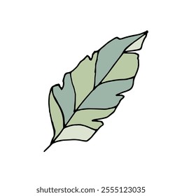 A single leaf. Digital illustration. Design of covers, postcards, invitations, things