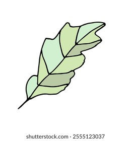 A single leaf. Digital illustration. Design of covers, postcards, invitations, things