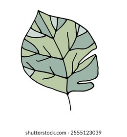 A single leaf. Digital illustration. Design of covers, postcards, invitations, things