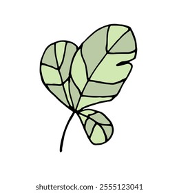 A single leaf. Digital illustration. Design of covers, postcards, invitations, things