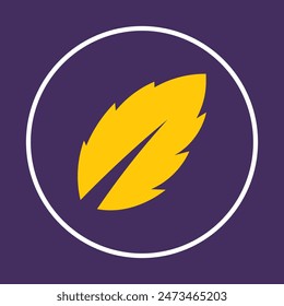 Single leaf Icon abstract beautiful purple background vector illustration design