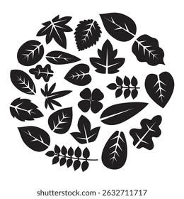 Single leaf icon in circle colorful nature design element