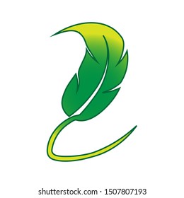 Single leaf organic gradient logos - vector