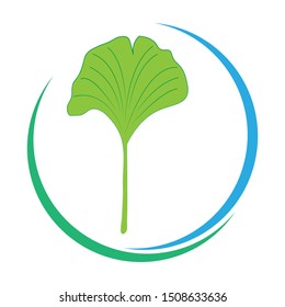 Single Leaf organic logo - vector