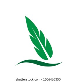 Single Leaf organic logos - vector