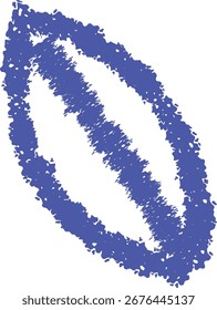 A single leaf with a rough, textured outline in a sketch style. The leaf's jagged edges create a dynamic, hand-drawn appearance. Cartoon vector illustration.