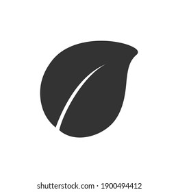 Single leaf web icon clip art. Simple flat modern minimal vector graphic design. Sign symbol or badge for nature, organic green eco friendly products, sticker print infographic element, vegan menu