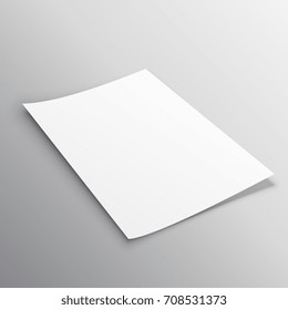 single leaflet page mockup template design vector