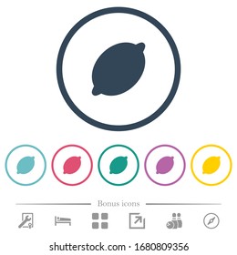 Iconos planos de color limón en contornos redondos. 6 iconos de bonificación incluidos.