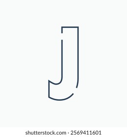 Single Letter of J Alphabet on Black and White