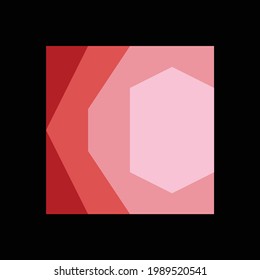 Logo de una sola letra. El logotipo de la letra C está hecho de capas abstractas dispuestas en 4 tipos de colores rojos, desde el rojo oscuro hasta el rojo claro. Logo cuadrado en formato EPS8