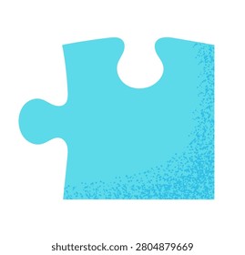 Single light blue jigsaw puzzle piece with stipple grain texture.