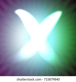 single light blue neon letter x. vector illustration
