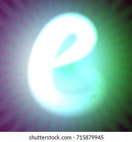 single light blue neon letter b. vector illustration