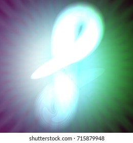 single light blue neon letter f. vector illustration
