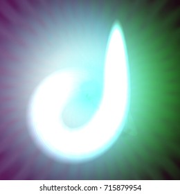 single light blue neon letter d. vector illustration