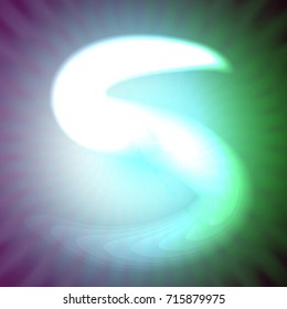 single light blue neon letter s. vector illustration