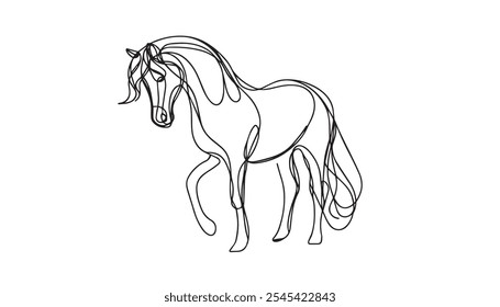Single Line Animal Drawing Horse