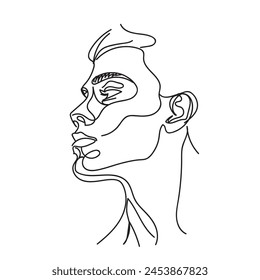 single line art of a boy abstract artistic for printing and other