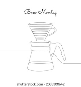 single line art of brew monday good for  brew monday celebrate. line art. illustration.