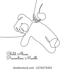 single line art of child abuse prevention month good for child abuse prevention month celebrate. line art. illustration.