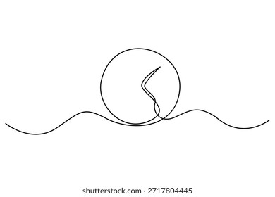 Diseño de reloj de arte de una sola línea que muestra un concepto simple de gestión de tiempo en un contorno mínimo
