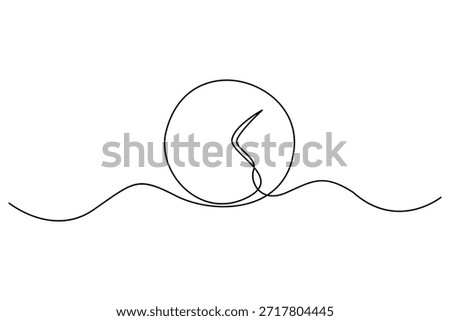 Single line art clock design showing simple time management concept in minimal outline
